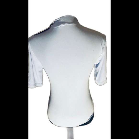 REORIA Women's Casual Mock Turtleneck Short Sleeve Ribbed Bodysuit size L - Picture 3 of 9